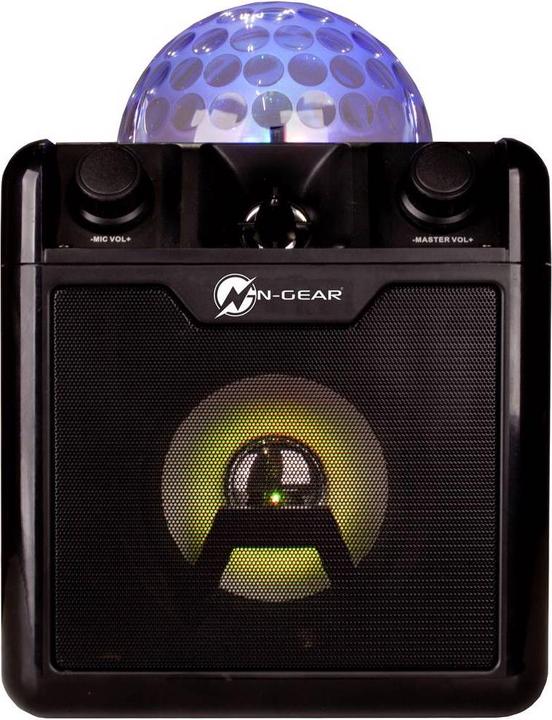 Immagine prodotto N-Gear DISCO410 ( ) Altoparlante Bluetooth per karaoke e feste con palla da discoteca, effetti luce e (6 h, Corrente elettrica)