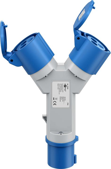 Actual product image Goobay CEE-Adapter, CEE-Stecker auf 2x CEE-Kupplung (CEE 7/3, CEE)