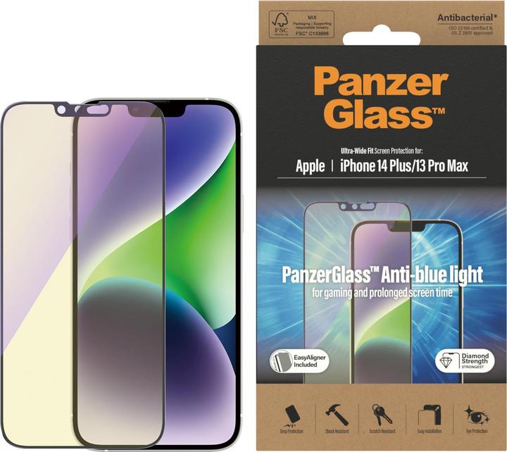 Produktbild PanzerGlass Displayschutz Ultra Wide Anti Bluelight iPhone 14 Plus (1 Stück, Apple iPhone 13 Pro Max, Apple iPhone 14 Plus)