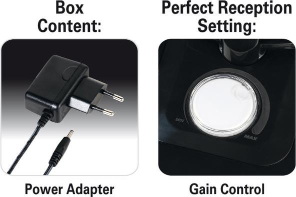 Immagine prodotto Vivanco Antenna per interni TVA3050 (38885) (Antenna interna, 14 dB, DVB-T / -T2, DAB/ DAB+, UKW / MW / LW)