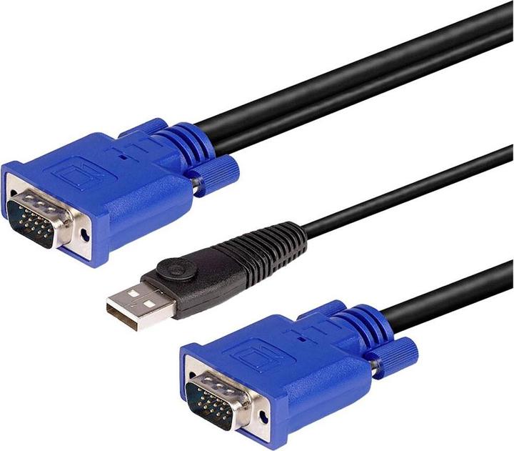 Actual product image Lindy Combined KVM and USB Cable 1m VGA KVM Combo Cable with USB