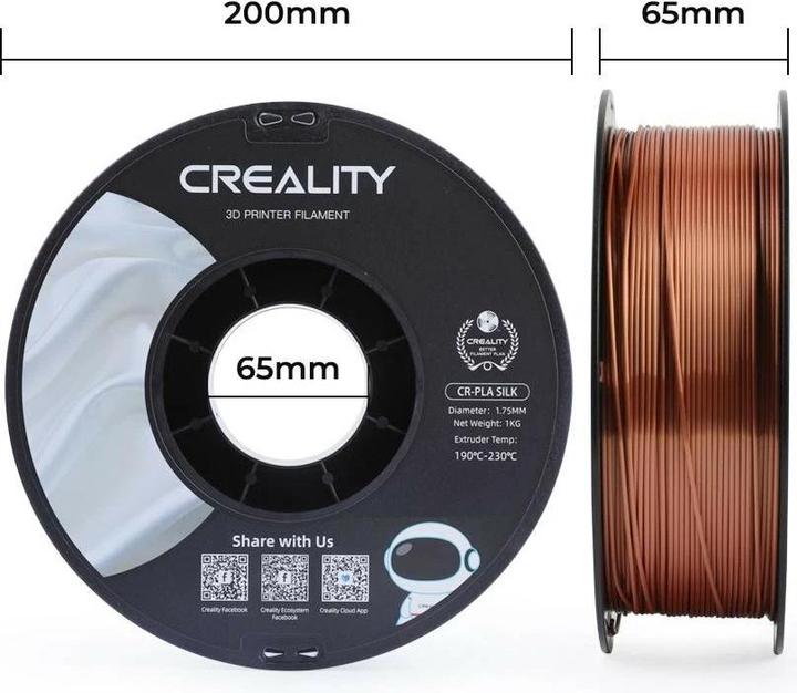 Immagine prodotto Creality Filament PLA Silk (PLA, 1.75 mm, 1000 g, Marrone)