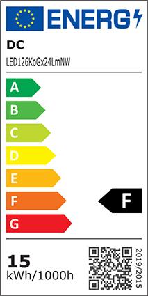 Energy Label Scharnberger+Hasenbein 31068 LED compact fluorescent lamp 60x148 (GX24q, 15 W, 1500 lm, 1 x, F)