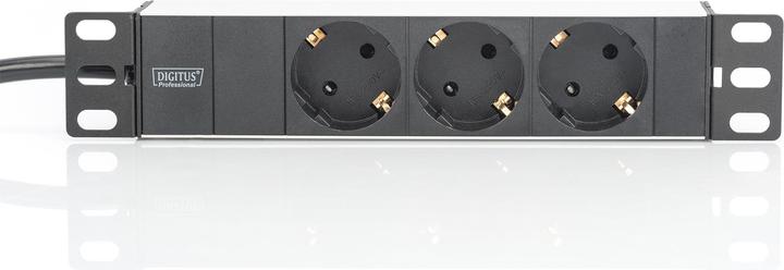 Immagine prodotto Digitus Striscia della presa 3-fold 25.4cm 10 pollici nero incl. staffa di installazione (3 x, CEE 7/3, 2 m)