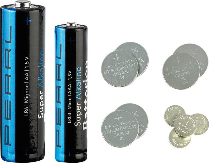 Produktbild Pearl Batterie-Set 32-teilig mit Alkaline- und Lithium-Zellen (32 Stk., AA, 2.80 mAh)
