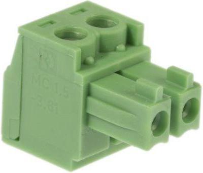 Actual product image Phoenix 2 pole MC 1.5/2-ST-3.81 PCB wire to board cable plug with 3.81mm pitch