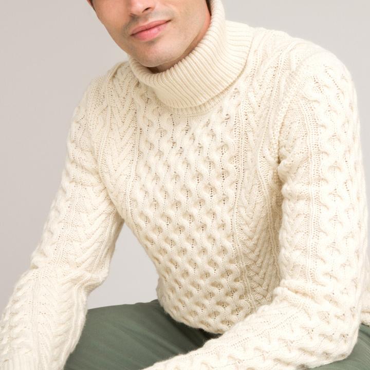 Produktbild La Redoute Collections Rollkragenpullover mit Zopfmuster (M)