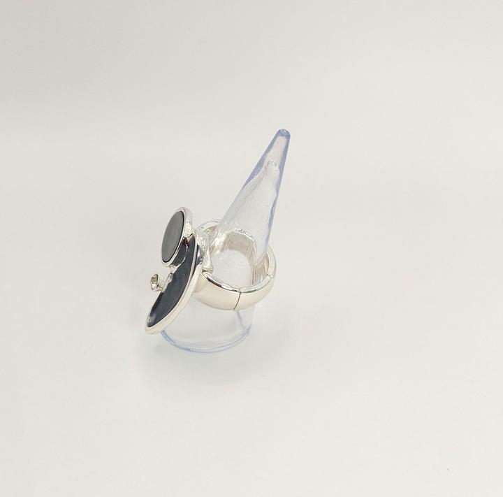 Actual product image Signé Signè ring ladies' ring silver-coloured grey elastic rhodium-plated One Size No.27 (18, 19, 20, 21)