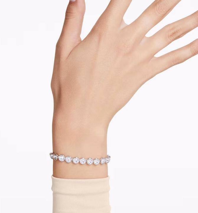 Immagine prodotto Swarovski Bracciale Tennis in Ambra Taglio Rotondo Bianco (20 cm, Metallo Swarovski)