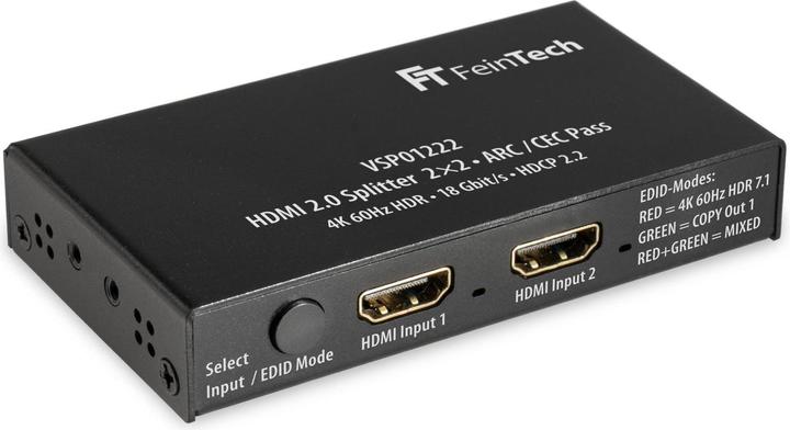 Image du produit FeinTech Splitter HDMI 2.0 2 entrées 2 sorties