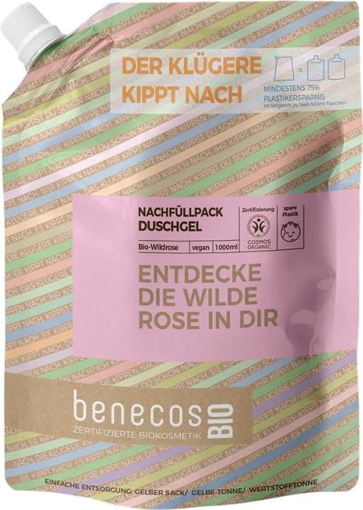 Benecos Nachfüllbeutel BIO-Duschgel Wildrose - 1l - (1000 ml)