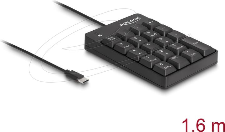 Produktbild Delock USB Type-C Nummernblock 19 Tasten schwarz (DE, Kabelgebunden)