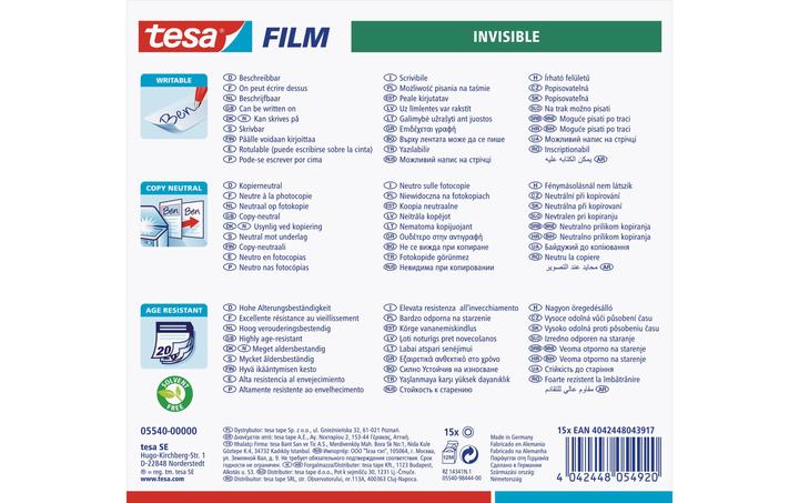 Actual product image tesa tesafilm 1x MATT-UNSICHTBAR adhesive tape (19 mm)