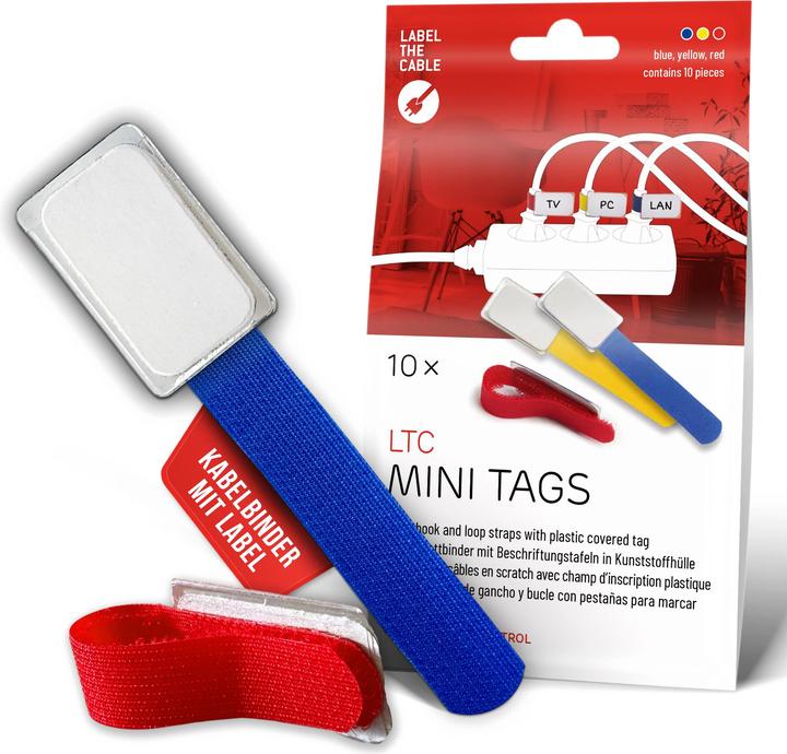 Immagine prodotto Label-the-cable piccolo raccoglitore in velcro con etichetta (Fascette in velcro, 90 mm, 10 pz.)