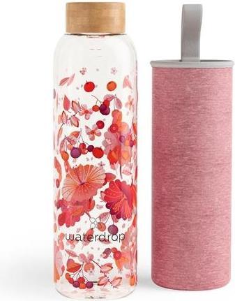 Immagine prodotto Waterdrop Bottiglia di Vetro con Coperchio in Bambù e Custodia in Neoprene (0.60 l)