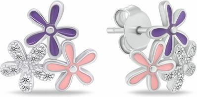 Brilio Silver - Silver earrings with zircons EA1049W