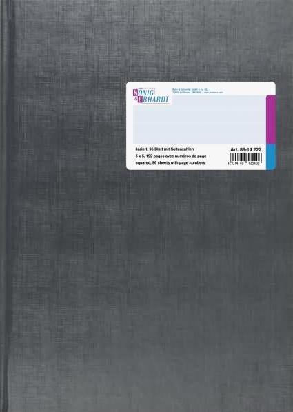 Image du produit König & Ebhardt Livre de comptes Format papier : DIN A4 Finition : quadrillé (96 x)