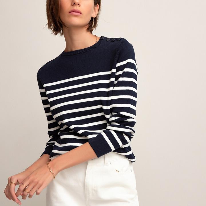 Produktbild La Redoute Collections Matrosenpullover aus Bio-Baumwolle (L)