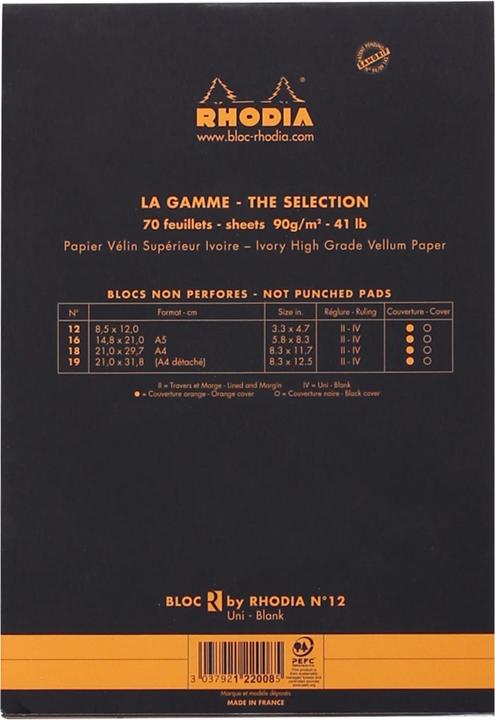 Actual product image Rhodia Basics (C7, Plain, Soft cover)