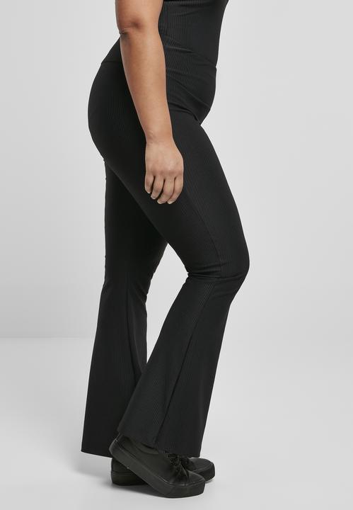 Actual product image Urban Classics Ladies High Waist Rib Boot Cut Leggings (XS)