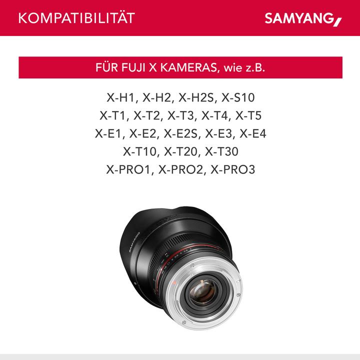 Produktbild Samyang 12mm f/2 NCS CS Fujifilm XF (Fujinon XF, APS-C / DX)