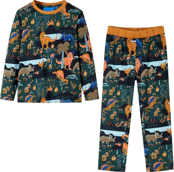 Produktbild VidaXL Kinderpyjama mit Langen Ärmeln Dunkelgrün 140,Material (140)