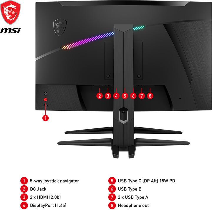 Produktbild MSI MAG 275CQRXFDE (2560 x 1440 Pixel, 27")