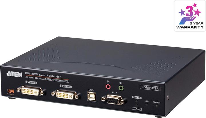 Actual product image Aten KE6940AIT DVI-I Dual Display KVM over IP Transmitter with Internet Access