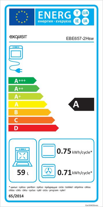 Energie-Label Exquisit EBE 657-2 Hsw