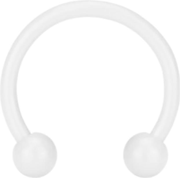 Star Piercing Micro Circular Barbell Pure White mit Kugel (Chirurgenstahl 316L, ohne Messing)