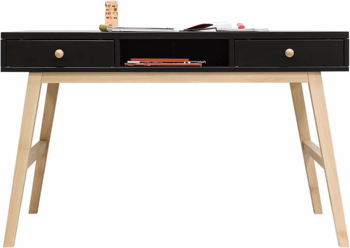 Produktbild Bopita Schreibtisch Nora Mattschwarz/Natur (79 x 126 x 65 cm)