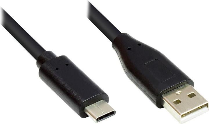 Produktbild Good Connections Anschlusskabel USB 2.0, USB-C™ Stecker an USB 2.0 A Stecker, CU, schwarz, 0,5m, ® (0.50 m, USB 2.0)