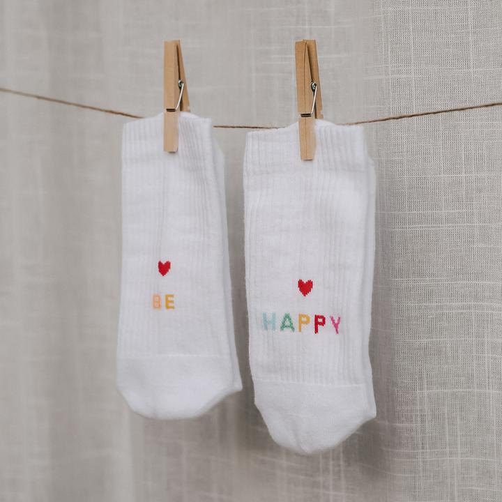 Actual product image Eulenschnitt Socken be happy weiss M Gr.39-42 (Single pack, 39 - 42)