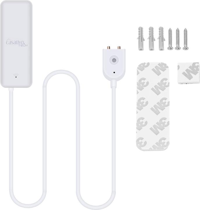 Produktbild Casativo 2er-Set WLAN-Wassermelder mit externem Sensor, App-Steuerung