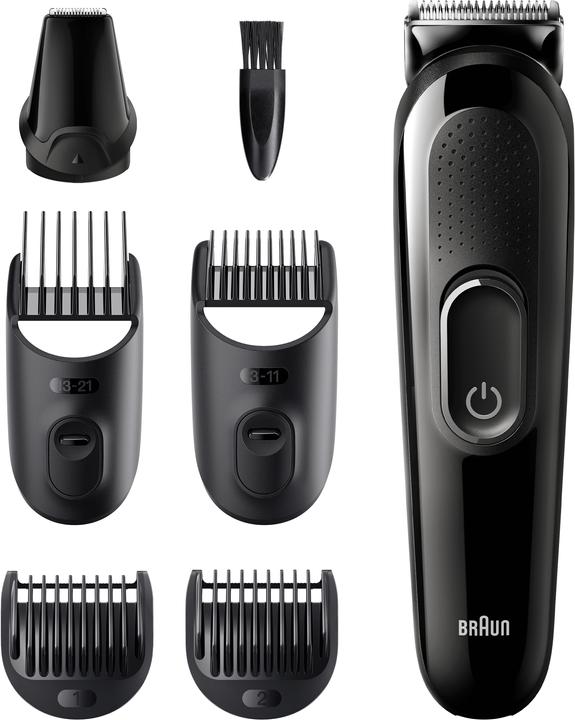 Produktbild Braun Multi-Grooming-Kit 3 MGK3335, 6-in-1 Barttrimmer für Herren, 5 Aufsätze