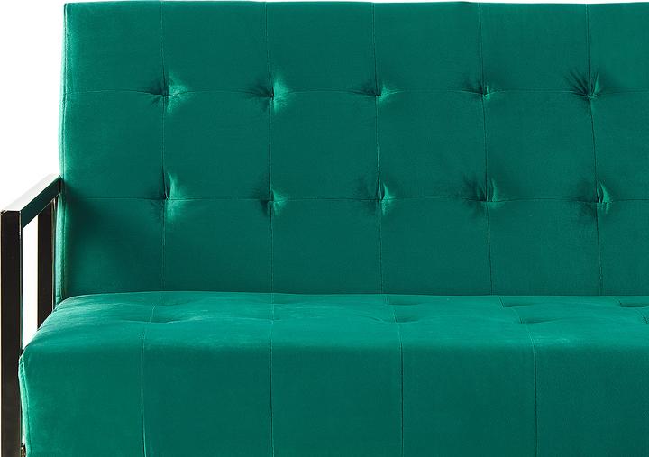 Actual product image Beliani Sofa bed 3-seater velvet fabric emerald green MARSTAL (3-seater)