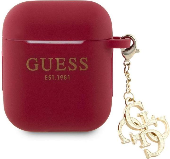 Image du produit Guess Airpods 1/2 Etui Silicone Classic Logo Or Avec Charm 4G (Sac pour écouteurs)
