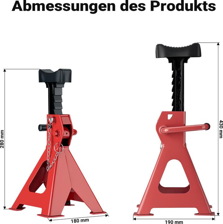 Produktbild Wiltec 2x Unterstellbock höhenverstellbar 28-42,5cm Stützbocke je 2t Arbeitsbock