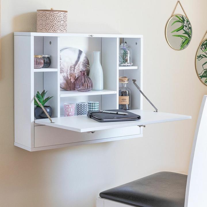 Actual product image JTI Folding wall desk with shelves and drawer (60 x 50 x 50 cm)