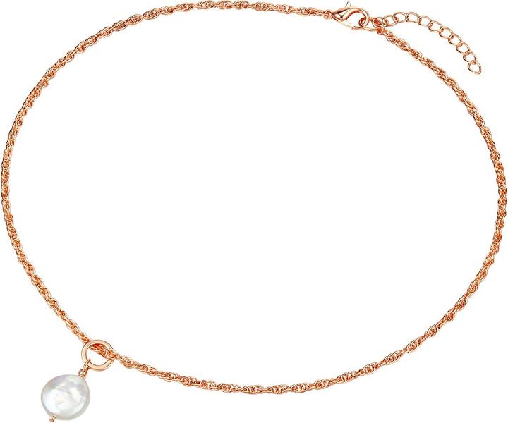 Immagine prodotto Lulu & Jane Catena da donna in lega di metallo con perle d'acqua dolce in oro rosa 50,0 cm di base + 5,0 cm di (Lega metallica, 50 - 55 cm)