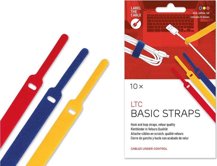 Image du produit Label-the-cable LTC BASIC 10 Power Velcro rt, gb, bl (Serre-câbles en plastique, 170 mm, 10 pcs)