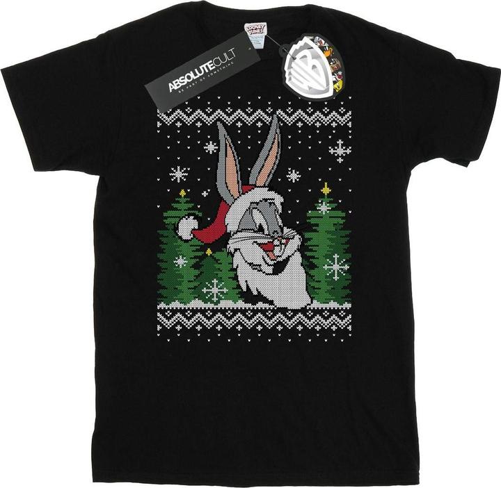 Looney Tunes Bugs Bunny Christmas Fair Isle TShirt (XL)