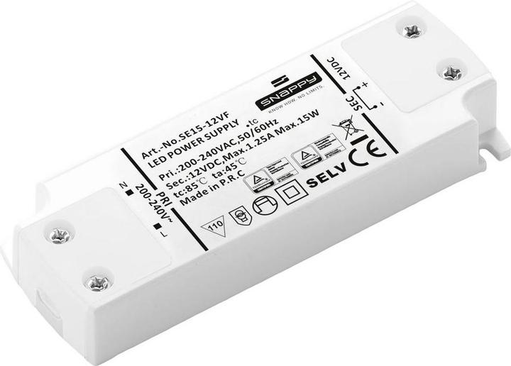 Image du produit Dehner Elektronik SE 15-12VF (12VDC) Transformateur LED, conducteur LED Tension constante 15