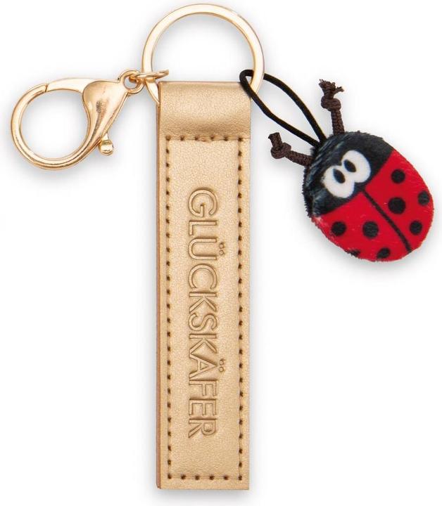 Magni NICI Schlüsselanhänger Glückskäfer Kunstlederband mit Marienkäfer gold 10cm