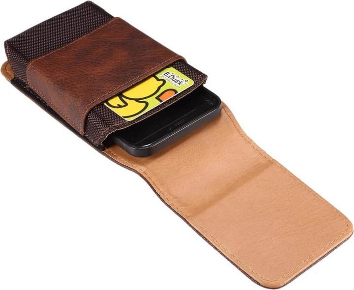 Actual product image Cover-Discount Nylon - Leather Belt Bag with Card Pocket brown / L
