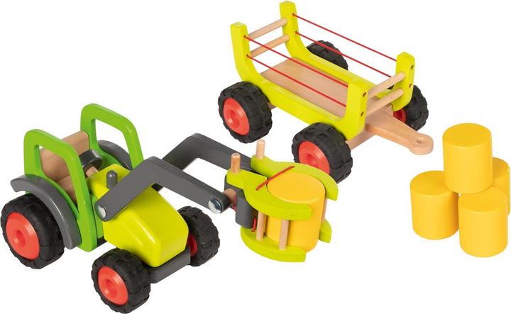 Actual product image Goki Wooden tractor with hay cart