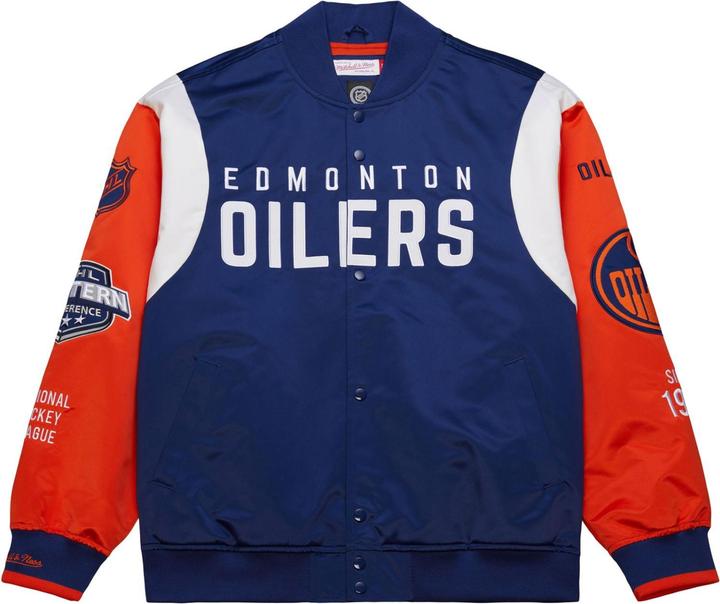 Immagine prodotto Mitchell & Ness M&N Heavyweight Satin Jacket NHL Edmonton Oilers - L (L)