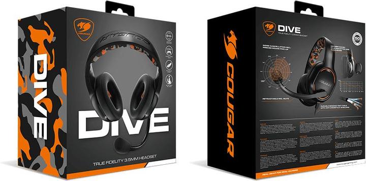 Productafbeelding Cougar Słuchawki I DIVE I Headset I Driver 50mm / 9.7mm ruisonderdrukking Mic. / Stereo 3.5mm (Bedraad)