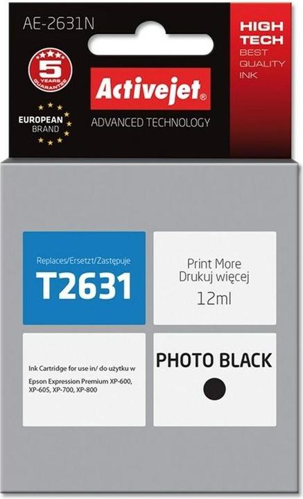 Produktbild Activejet AE-2631N Druckerpatrone (e) Kompatibel Hohe (XL-) Ausbeute Foto (BK)