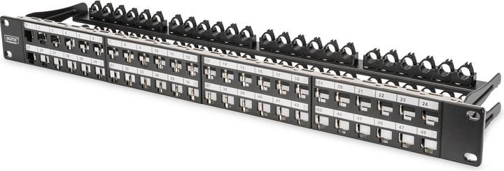Produktbild Digitus Patch Panel Gehaeuse 1HE fuer Keystone Module 48-Port 48,3cm 19Zoll schwarz RAL 9005